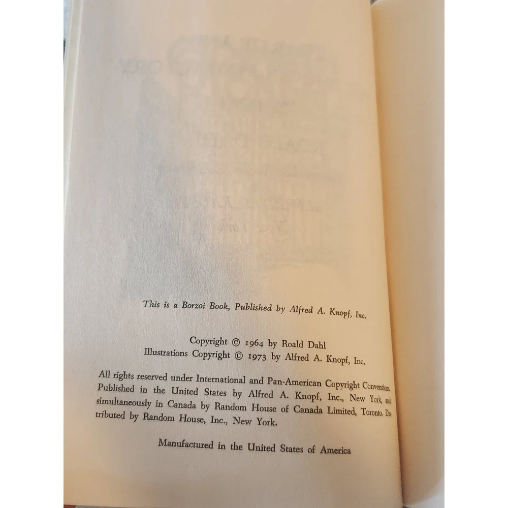 Vintage‎ 1973 Charlie and the Chocolate Factory Knopf Borzoi Hardcover HC